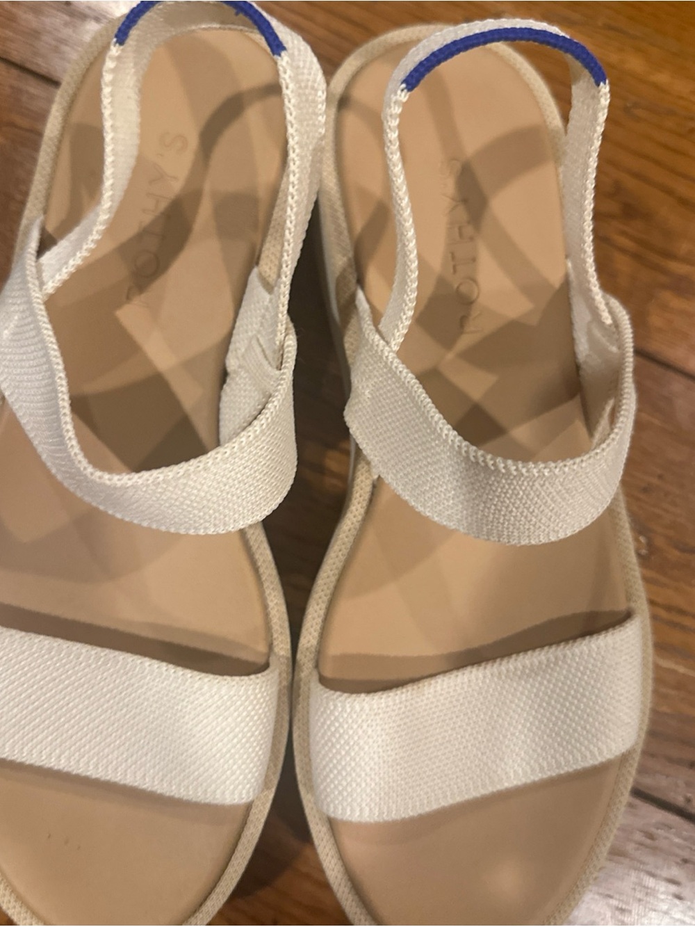 ROTHY'S LIGHTWEIGHT WEDGE SUMMER SANDAL / BEIGE SALT CREAM / SIZE 7/ NWOT - Picture 5 of 9